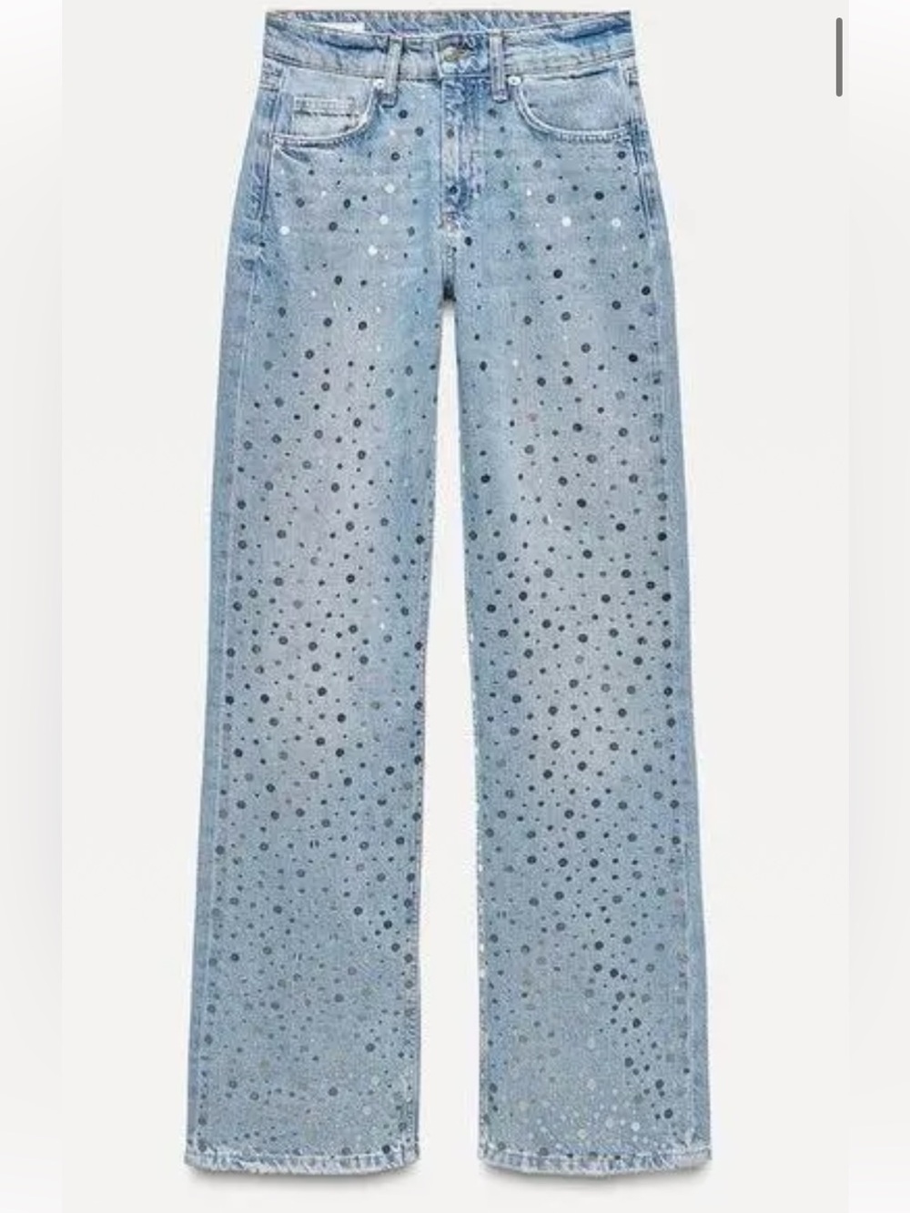 Zara TRF MID-RISE WIDE LEG MIRROR JEANS Women Size 4 NWOT RARE
